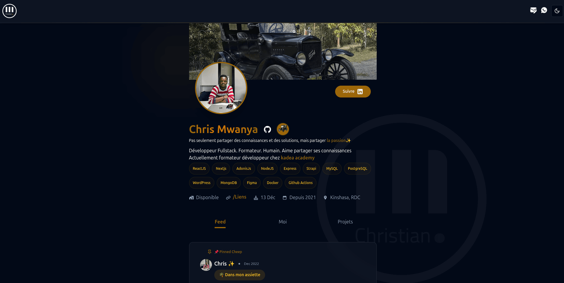 Capture d'écran de Portfolio